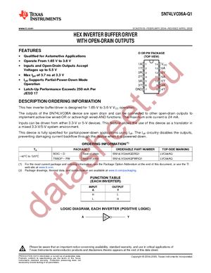 SN74LVC06AQPWRQ1 datasheet  